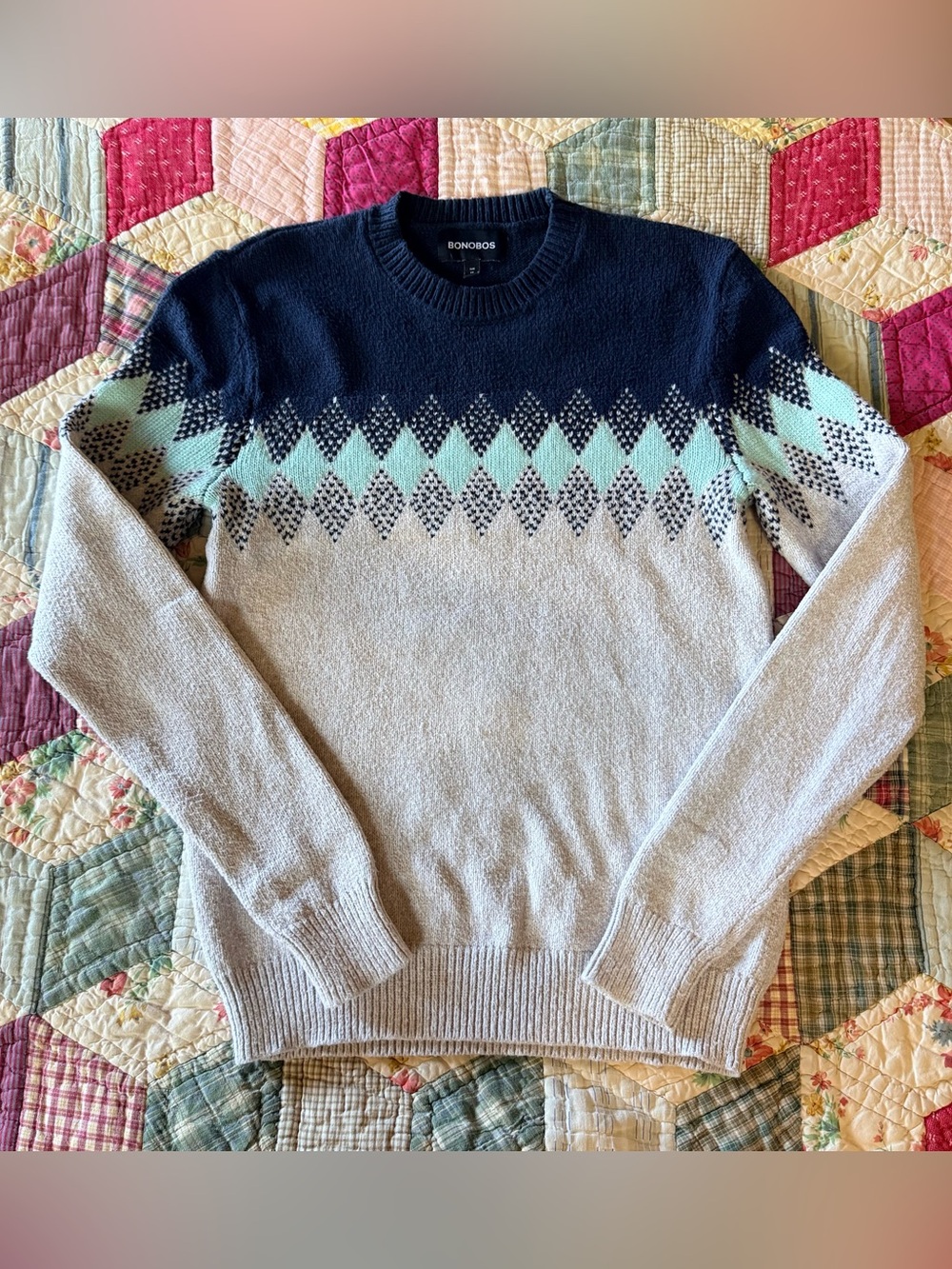 Bonobos Fair Isle Wool Roll Neck Sweater — XS Slim